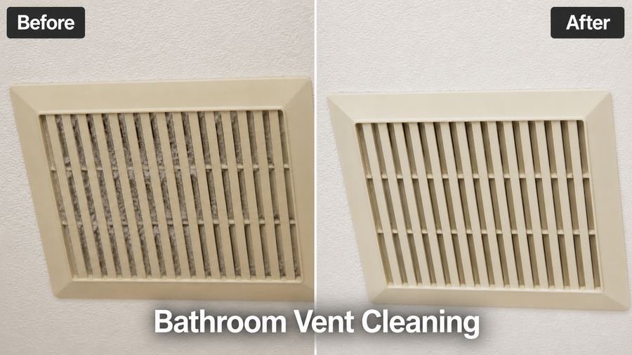 Bathroom vent cleaning before and after